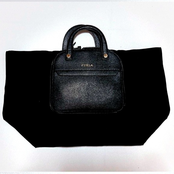Furla Handbags - FURLA Black Foladable Shopper Tote - Rare